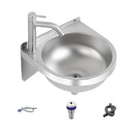 Generisch Wall Mounted Bathroom Sink - Toilet Sink Set, Compact Semi-Circular Hand Basin, Heavy Duty 304 Stainless Steel Tub, Modern Space Saving Vanities