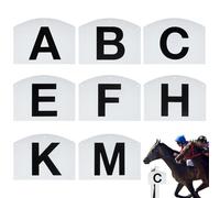 Generisch Wall-Mounted Dressage Letter Markers - 7.87 x 10.63 Inch PP Signs, Complete Set, Durable Dressage Equipment Track Marking, Visible Letter Markers Outdoor Installation