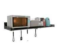 Generisch Wall Mounted Microwave Shelf, Black, 60/80/100/120 cm, Durable Storage Rack for Dorm and Apartment, Supports 70 to 50 kg, Space Saving Kitchen, 80 x 35 cm