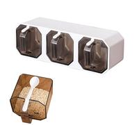 Generisch Wall Rack, Rack, Storage Container for Salt, Pepper and Sugar in the Kitchen, Self-Adhesive Box with Spoon for Salt, Pepper and Sugar