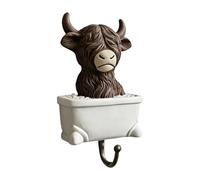 Generisch Wall Towel Hooks, Non-Slip Cute Resin Decoration, Cow Bathroom Wall Hooks, for Coat, Bathrobe, Loofah, Keys, Home, Shower, Kitchen, Living Room, Apartment, Dorm, Farmhouse, Office