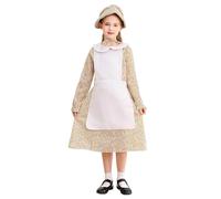 Generisch War World Gaming Medieval Elegant Cosplay Costume Set for Women with Lace Trim Apron and Headband Perfect for Halloween Party Rosalina Cosplay Costume, beige, 120