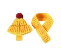 Generisch Warm Knitted Hat with Built-in Scarf Ear Holes Cute Pet Outfit for Cold Winter Days (B, A)