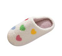 Generisch Warm Slippers Comfortable Home Colour Love Winter Cotton Slippers Men and Women Couples Thick Sole Warm Cotton Shoes with Wedge Heel for Women Summer, a, 12 UK