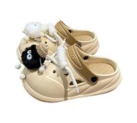 Generisch Warm slippers, women's comfortable unisex slip-on clogs for everyday use. Breathable casual shoes with thick sole. Durable, lightweight footwear for all seasons., khaki, 6 UK