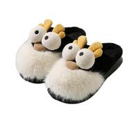 Generisch Warm Slippers Women's Slippers Autumn and Winter Cute Slippers with Thick Base Non-Slip House Slippers Felt Slippers Boys Girls Holiday Shoes, black, 44 EU