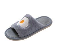 Generisch Warm Slippers Women's Winter Plush Slippers Closed Heart-Shaped Slippers Non-Slip Comfortable Lightweight Unisex Felt Slippers House Outdoor, Dark grey, 6 UK