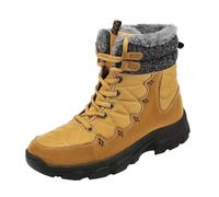 Generisch Warm Snow Boots Men's Winter Boots with Warm Lined Winter Boots Water-Repellent Lace-up Boots Thickened Wool Boots Non-Slip Soles Snow Boots Outdoor Hiking Boots for Camping, yellow, 13.5 UK