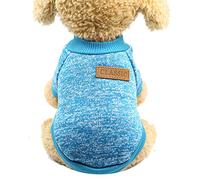 Generisch Warm Teddy Jumper for Dog Cat Puppy Two-Legged Wool Clothing as Pet Outfit Combat Style with Paw Openings Ideal for Small Breeds in Winter (Light Blue, M)