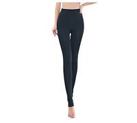 Generisch Warm Tights for Women Thickened Stretchy Silky Plain Seamless Fleece Lined Thermal Tights, gray, 3XL