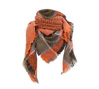 Generisch Warm Winter Fall Blanket Scarf for Women Stylish Soft Chunky Plaid Giant Scarf Black Scarf Soft, orange, One Size