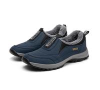 Generisch Warm Winter Shoes Men's Extra Wide Foot Orthopaedic Shoes for Men Lightweight Non-Slip Ankle Boots Low Top Casual Shoes Slip On Walking Shoes Without Laces Hiking Shoes, blue, 11 UK