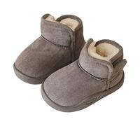 Generisch Warm Winter Snow Boots for Girls Boys Outdoor Ankle Boots with Fleece Lining for Cold Weather, Suitable for Children from 15 Months to 6 Years, gray, 6 UK Child