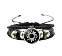 Generisch Watch Opener Luminous Couple Bracelets Sun And Moon Adjustable Bracelets The Luminous Stone Stores The Light Energy Under The Irradiation Of Black Rubber Strap, one size, PU, No Gemstone
