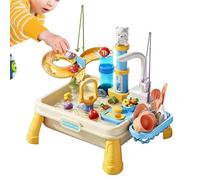 Generisch Water Play Table - Outdoor Sensory Activity with Built-in Water Pump, Play Table with Water - for Girls from 4-8 Years, for Playroom, Patio, Garden, Park