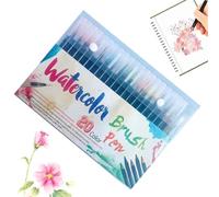 Generisch Watercolour Brush Pen, Watercolour Brush Pen Set, Colourful Ink Colouring Brush for Children, Font Design, Painting, Diary, Travel, Beginners, School, Calligraphy, Adults
