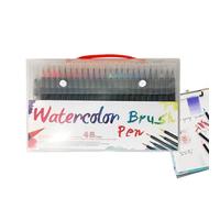 Generisch Watercolour Brush Pens - Set with Watercolour Pencils | Paint Marker Set for Creative Crafts Art Teaching Home School Projects Diary Children Adults