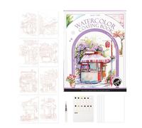 Generisch Watercolour Colouring Book, Travel Watercolour Colours Set, Drawing Supplies, Painting Accessories, Beginner-Friendly Design, Adult Crafts, Outdoor Stationery