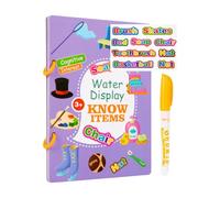 Generisch Watercolour Colouring Books, Activity Toy, Doodle, Reusable Water Reveal Activity for Educational Learning, with Painting Sets, Watercolour Paint Set, Brush as