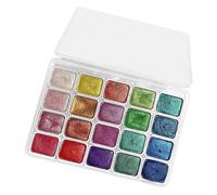 Generisch Watercolour Paints, Watercolour Paint Set with 20 Shades, Travel Size Accessories with Glitter, Craft Supplies for Drawing, Education, Sketching and Journaling