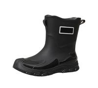 Generisch Waterproof Boots Women's Fashionable Rain Boots for Men Wellington Boots Extra Wide Garden Boots Non-Slip Rubber Shoes Fishing Wellington Boots Shoes Overshoes, 01 black, 5 UK