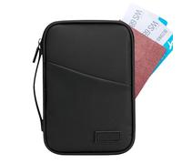 Generisch Waterproof Passport Bag - PU 14 x 21 cm | Passport Holder with Handle, Multifunctional Document Organiser, Ticket Cash Storage Folder | Trains, Buses, Camping, Flights, Travel Accessories