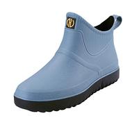 Generisch Waterproof Shoes Slip Water Outdoor Short Men's Boots Fashion On Casual Rain Ankle Business Shoes Men 45, blue, 7 UK