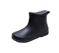 Generisch Waterproof shoes, women's rain boots, water rubber shoes, plain platform, non-slip, casual outdoor work, non-slip overshoes, rain boots, black, 4 UK