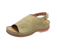 Generisch Wedge Heel Sandals Women's Black Wedge Sandals Women's Platform Peeptoe Sandals Fish Mouth Orthopaedic Shoes with Ankle Strap Hollow Out Women's Sandals with Buckle Lightweight Roman Sandals