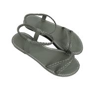 Generisch Wedge Heel Sandals Women's Summer Sandalias Cómodas De Moda For Exteriores For Women Sandalias Con Correa De Tobillo Con Punta Abierta Cuero Detalles Correa En El Tobillo, Army Green, 8 UK