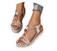 Generisch Wedge Heel Shoes Women's Sandals Boho Elegant Sandals Comfortable Strappy Sandals with Footbed Water Sandals Lightweight Sports Sandals Dirndl Shoes Hiking Sandals Slip Sandals