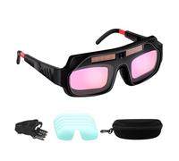 Generisch Welding Goggles - 14.5 cm PC ABS | Solar Automatic Blackout - Solar Welding Goggles with Headband Protective Films Storage Bag for Craftsmen Mechanics DIY