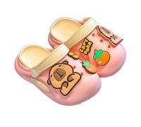Generisch Wellington Boots Girls Sandals for Toddlers Casual Comfortable Slip On Outdoor Cute Capybara Print Non-Slip Lightweight Daily Water Shoes Kids, pink, 33 EU X-Schmal