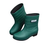 Generisch Wellington Boots Women's Ankle High Ankle Boots Women's Summer Rain Boots Waterproof Rubber Boots Outdoor Rain Shoes Soft Soles Water Shoes Low Heel Wellington Boots, Green, 5 UK