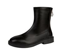 Generisch Wellington Boots Women's Chelsea Waterproof Windproof Refined Chelsea Boots Ankle Boots Mid Calf Boot Short Autumn Casual Shoes Winter Boots, black, 7 UK