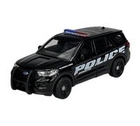 Generisch Welly Model Car Compatible with 2023 Ford Explorer Police Police Black Approx. 1/34-1/39 Metal Model Car Die Cast New in Box