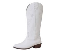 Generisch Western Boots Women's Cowboy Boots Women's High Embroidery Thick Chelsea Boots Lace Riding Boots Western Cowgirl Boots Vintage Winter Boots Women's Boots Non-Slip Lightweight Chelsea Boots