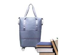 Generisch Wheel Shoulder Bag with Handle, Extendable Rolling Luggage for Under the Seat Area, Bag with Clothes Compartment for Travel, Camping, Weekend Trips, Business Trips, blue, see