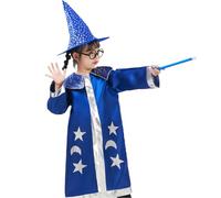 Generisch White Children's Costume Star Cape Jacket Boys Wizard Outfit for Everyday and Outdoor Play Age 1 10 Years T Shirts Boys 128, blue, 1-3 Years