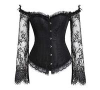 Generisch White Medieval Shirt Women's Zip Steel Top Bustiers Corsets Cosplay.fm Women Rabbit Cosplay Costume One Piece Bodysuit, black, M