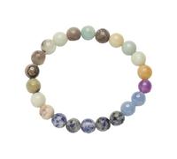 Generisch White Silicone Bracelet Star Bracelet Eight Planets Natural Stone Bracelet Unisex Beaded Bracelet, 8 mm Natural Stone Tooth Fitness Bracelet, one size, Artificial Crystal, No Gemstone