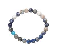 Generisch White Silicone Bracelet Star Bracelet Eight Planets Natural Stone Bracelet Unisex Beaded Bracelet, 8 mm Natural Stone Tooth Fitness Bracelet, one size, Artificial Crystal, No Gemstone