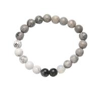 Generisch White Silicone Bracelet Star Bracelet Eight Planets Natural Stone Bracelet Unisex Beaded Bracelet, 8 mm Natural Stone Tooth Fitness Bracelet, one size, Artificial Crystal, No Gemstone