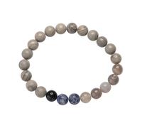 Generisch White Silicone Bracelet Star Bracelet Eight Planets Natural Stone Bracelet Unisex Beaded Bracelet, 8 mm Natural Stone Tooth Fitness Bracelet, one size, Artificial Crystal, No Gemstone