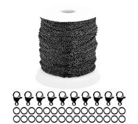 Generisch White Wax Cord for Jewellery Making Feet, 32.8 cm Bracelets, Stainless Steel Rings, Spool, DIY Necklace with for Jewellery and Crystals with Flat Back for (Black, One Size)