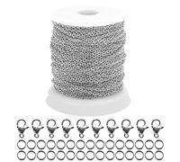 Generisch White Wax Cord for Jewellery Making Feet, 32.8 cm Bracelets, Stainless Steel Rings, Spool, DIY Necklace with for Jewellery and Crystals with Flat Back for (Silver, One Size)