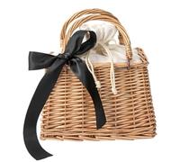 Generisch Willow Bag Stylish Bow Large Capacity Bag, Black Ribbon, Siehe Beschreibung