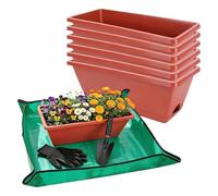 Generisch Window Planter Box 7 Pack 42cm Long Large Plant Pots | Window sill flower pot for vegetables, strawberries, succulents, gardening, indoor and outdoor use, windowsill