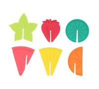 Generisch Wine Glass Pendant, Cocktail Glass Identification Label Made of Silicone, Pack of 6 Wine Accessories in Fruit Shape Pendant for Glass Differentiation for Cocktail Tasting Parties and
