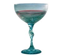 Generisch Wine glasses, drinking vessels with sea wave design and drinks - champagne glasses, for use in the home at family celebrations in the dining room at banquets as well as women and